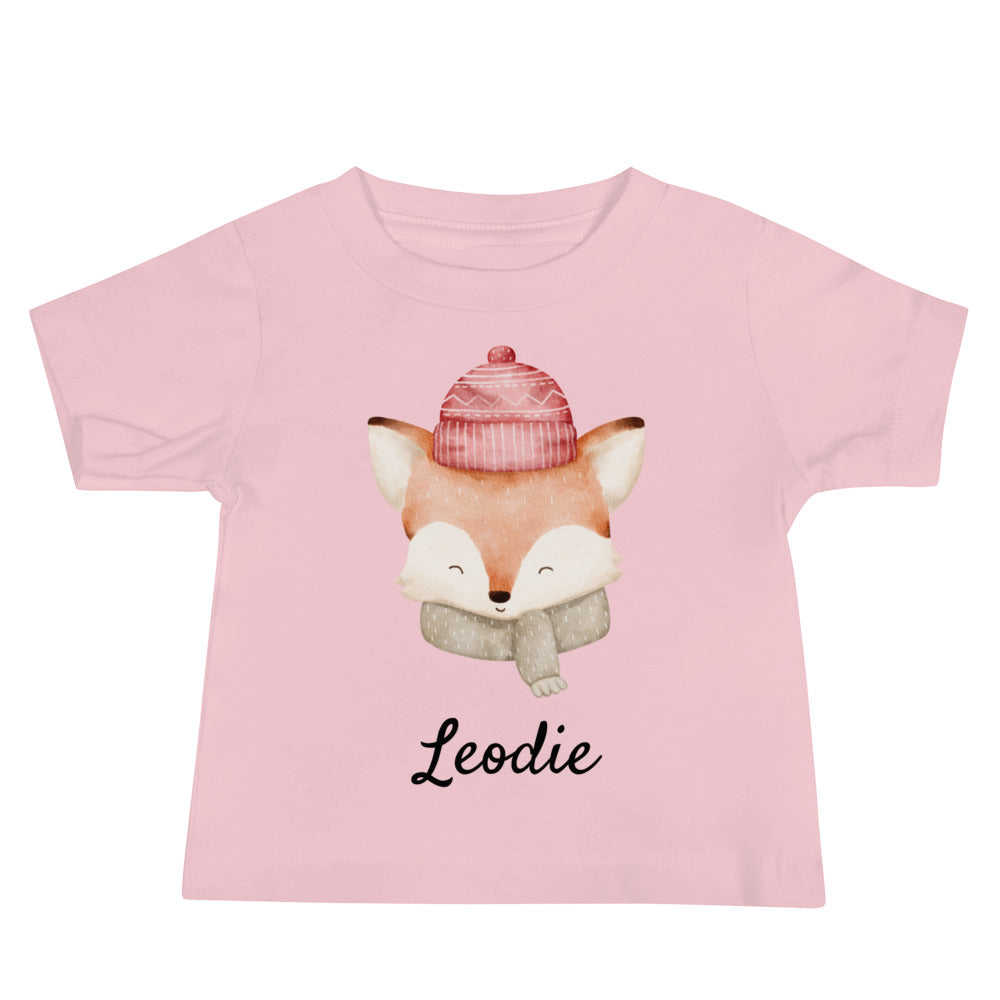 Leodie Knit Hat Fox Baby Tee Pink