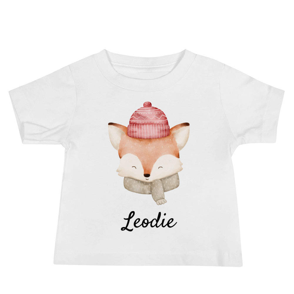 Leodie Knit Hat Fox Baby Tee White