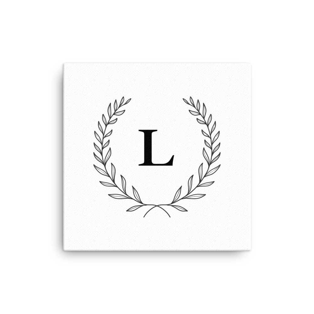 Leodie Laurel Monogram Thin Canvas Wall Print