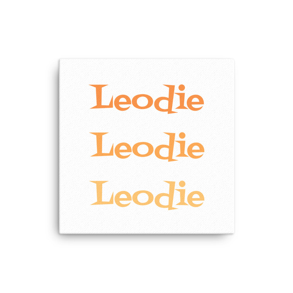 Leodie Shag Triple Monogram Thin Canvas Wall Print Customizable 12x12