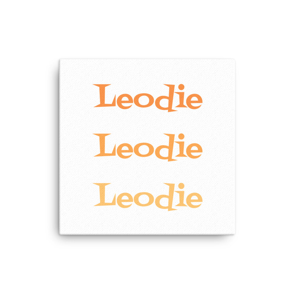 Leodie Shag Triple Monogram Thin Canvas Wall Print Customizable 16x16