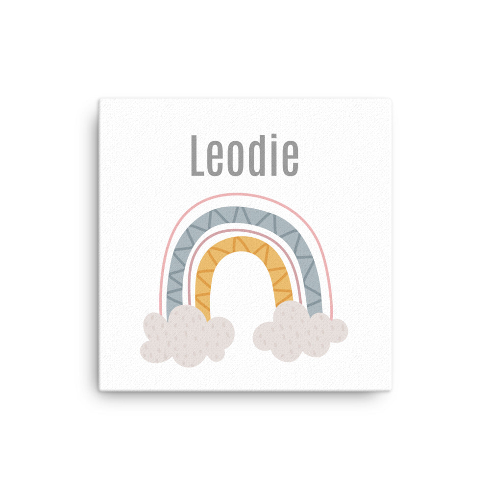 Leodie Stormy Rainbow Thin Canvas Wall Print Customizable 12x12