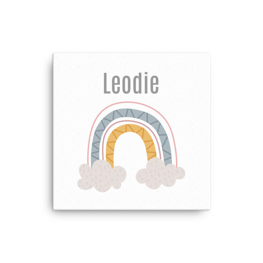 Leodie Stormy Rainbow Thin Canvas Wall Print Customizable 16x16