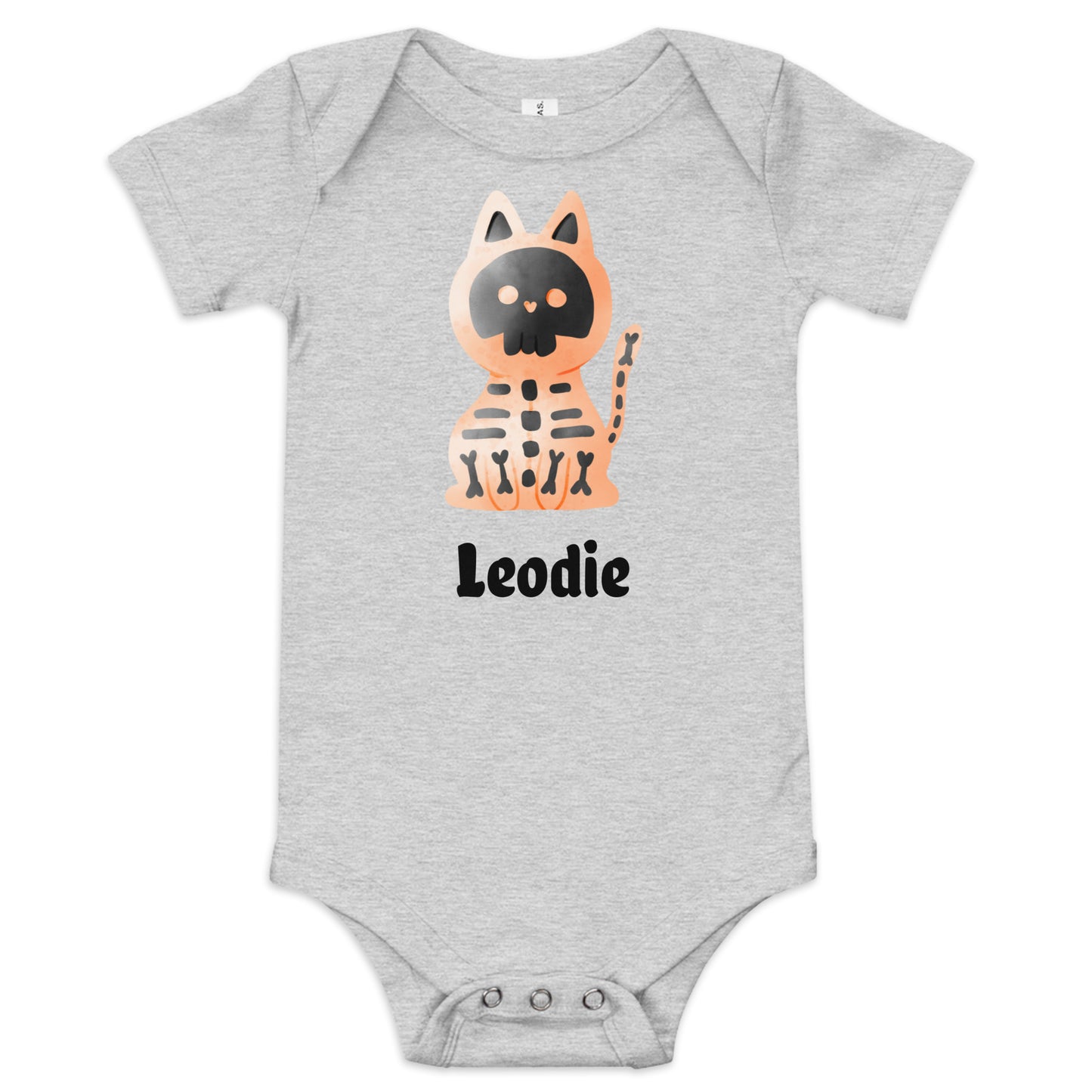 Orange & Black Skeleton Cat Baby Onesie