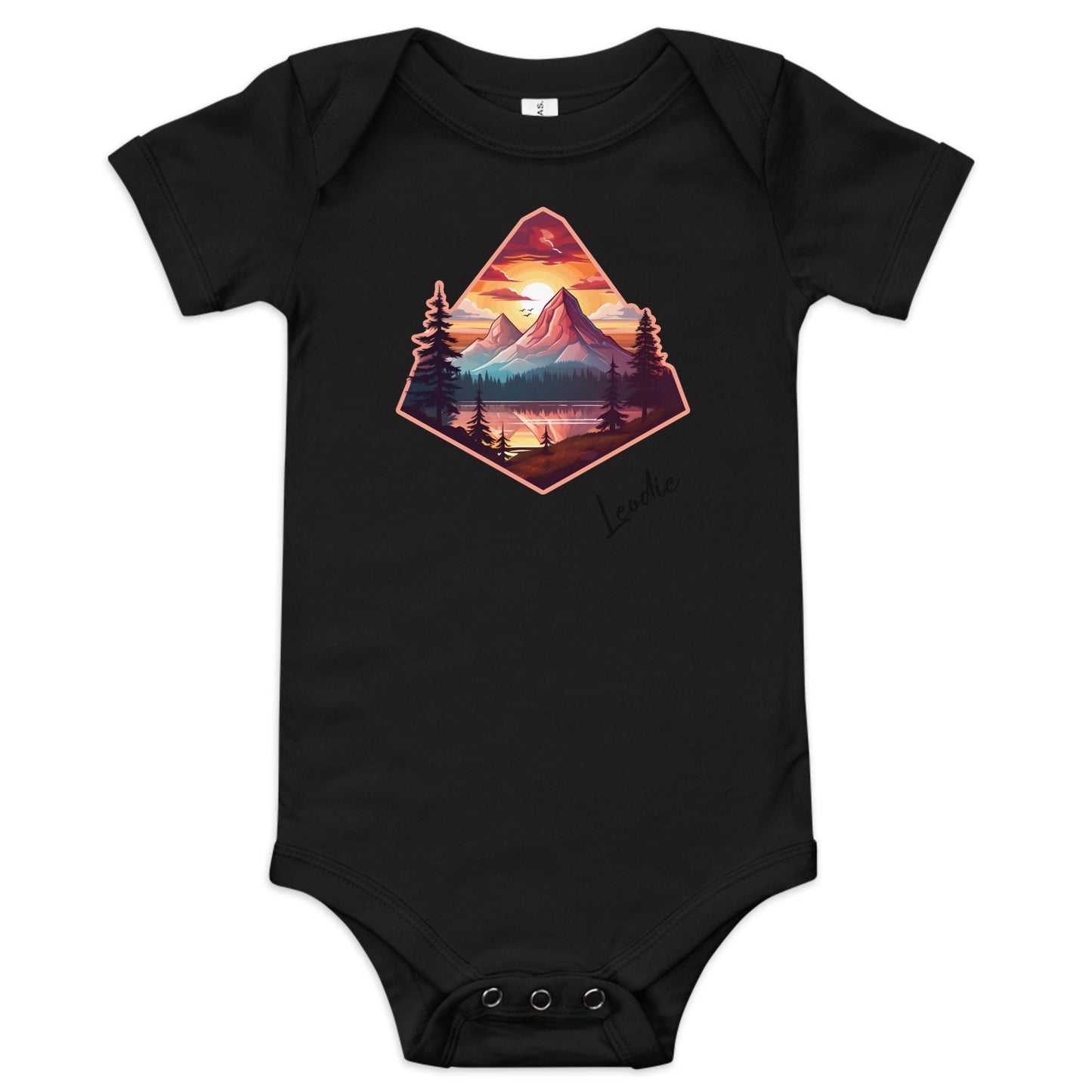 Serene Mountain Sunset Baby Onesie