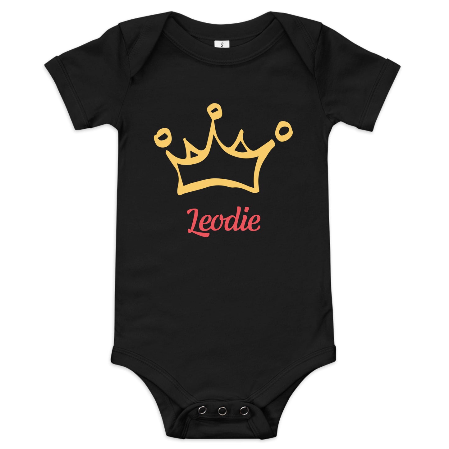 Doodle Three Point Crown Baby Onesie