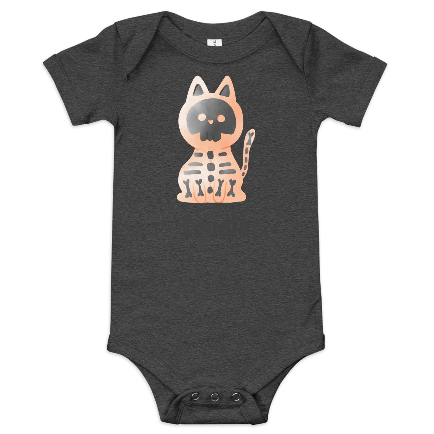 Orange & Black Skeleton Cat Baby Onesie