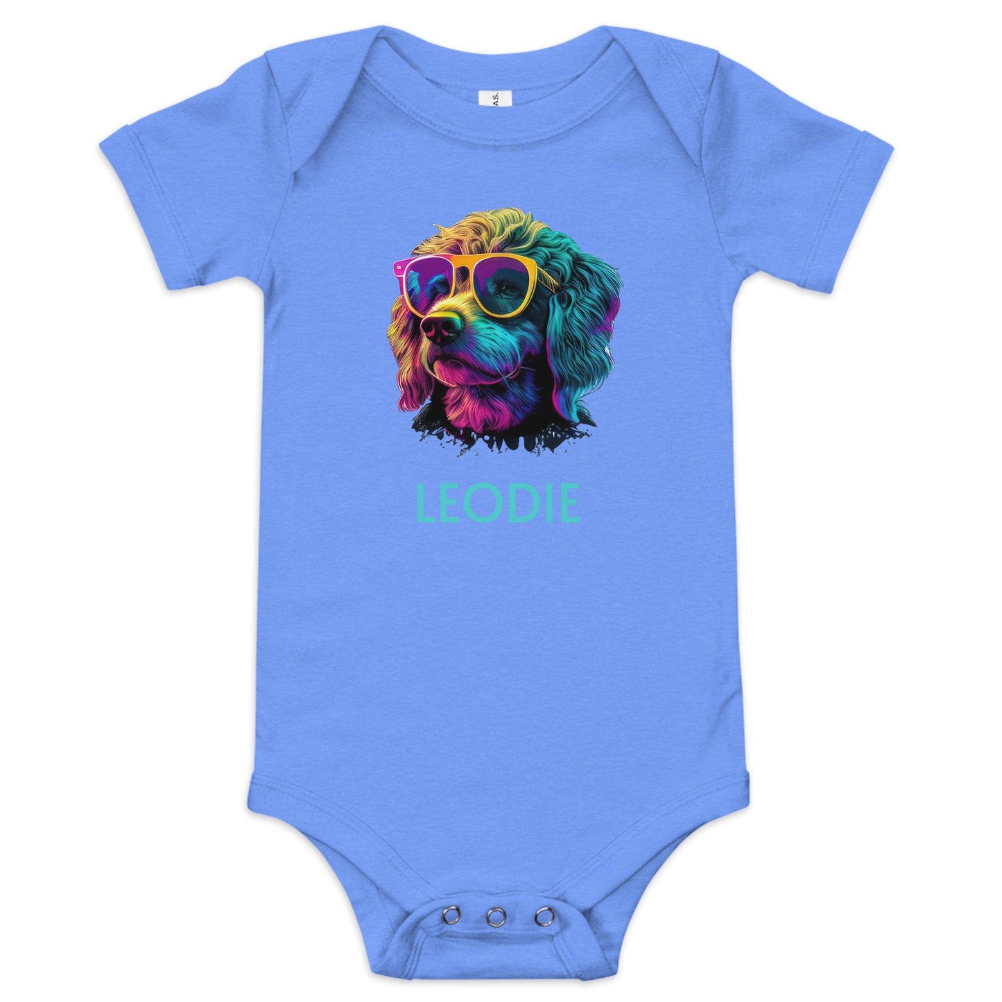 Customizable Vaporwave Labradoodle Baby Onesie