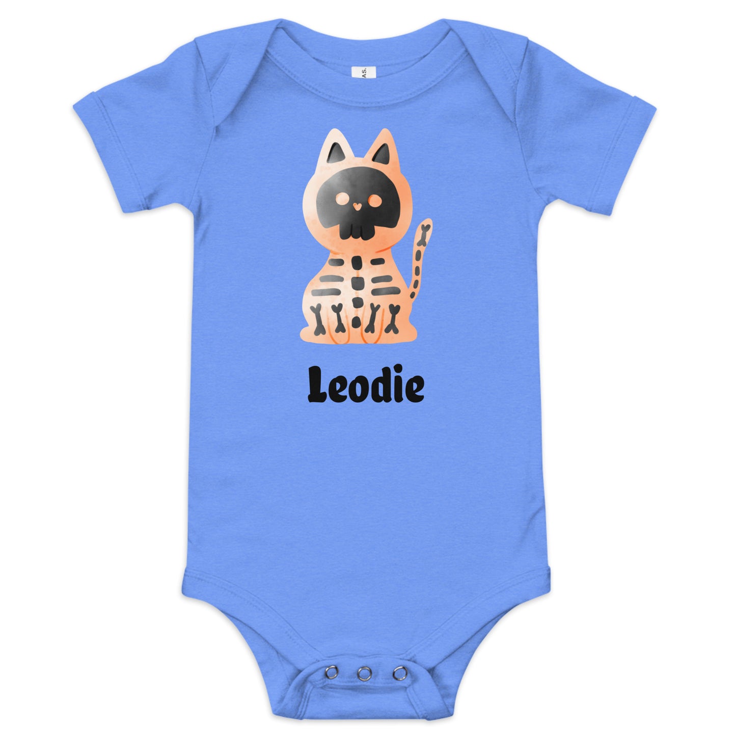 Orange & Black Skeleton Cat Baby Onesie