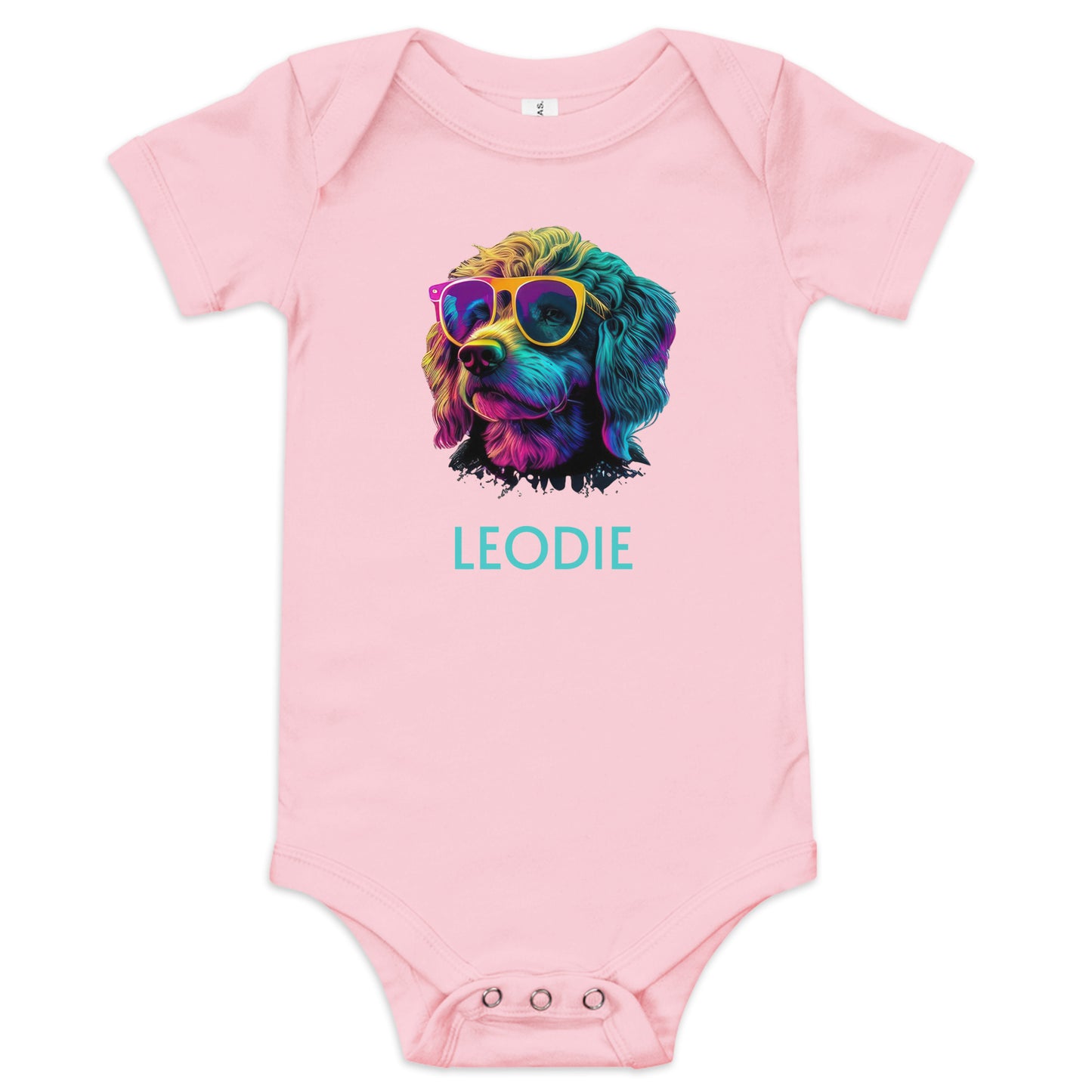 Customizable Vaporwave Labradoodle Baby Onesie