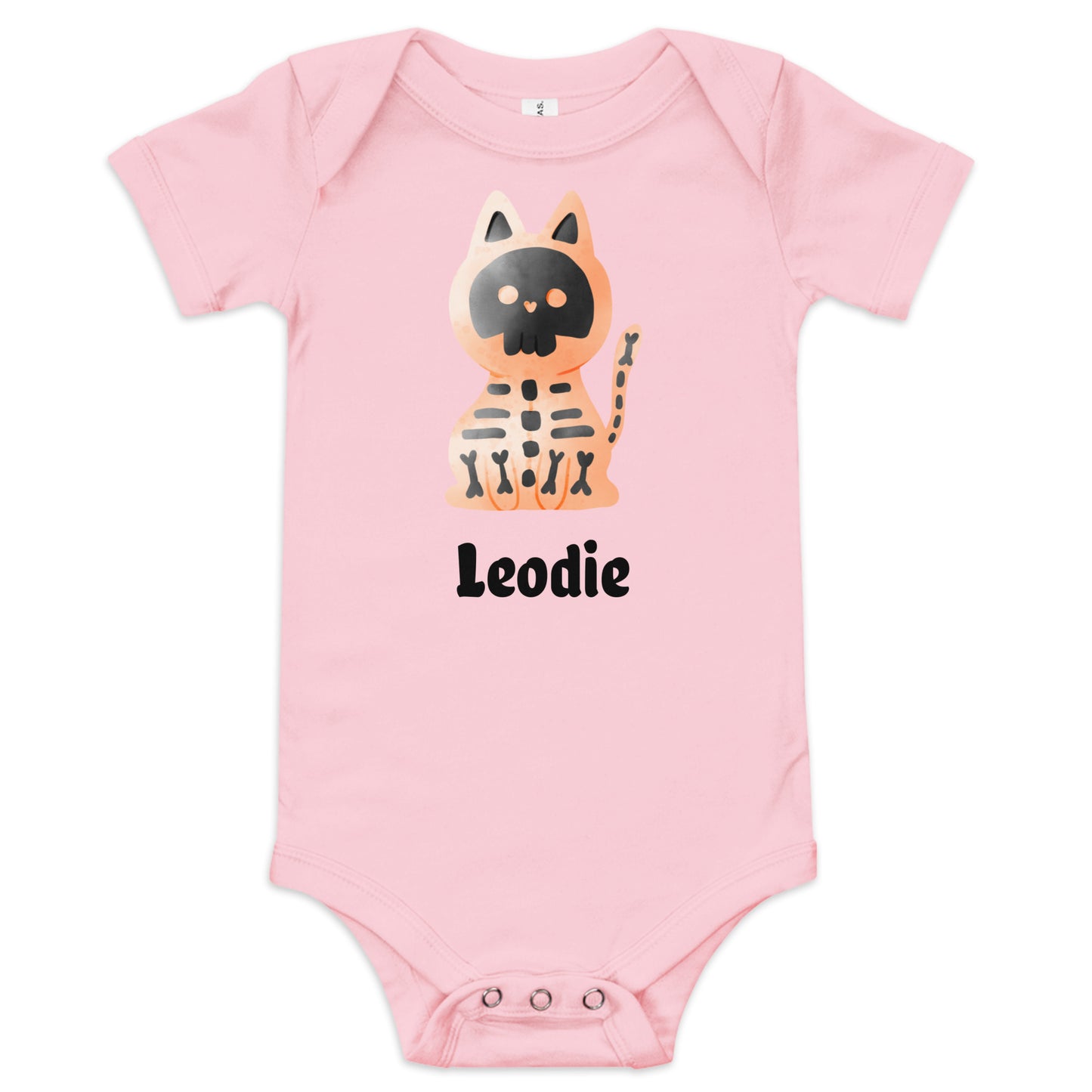 Orange & Black Skeleton Cat Baby Onesie