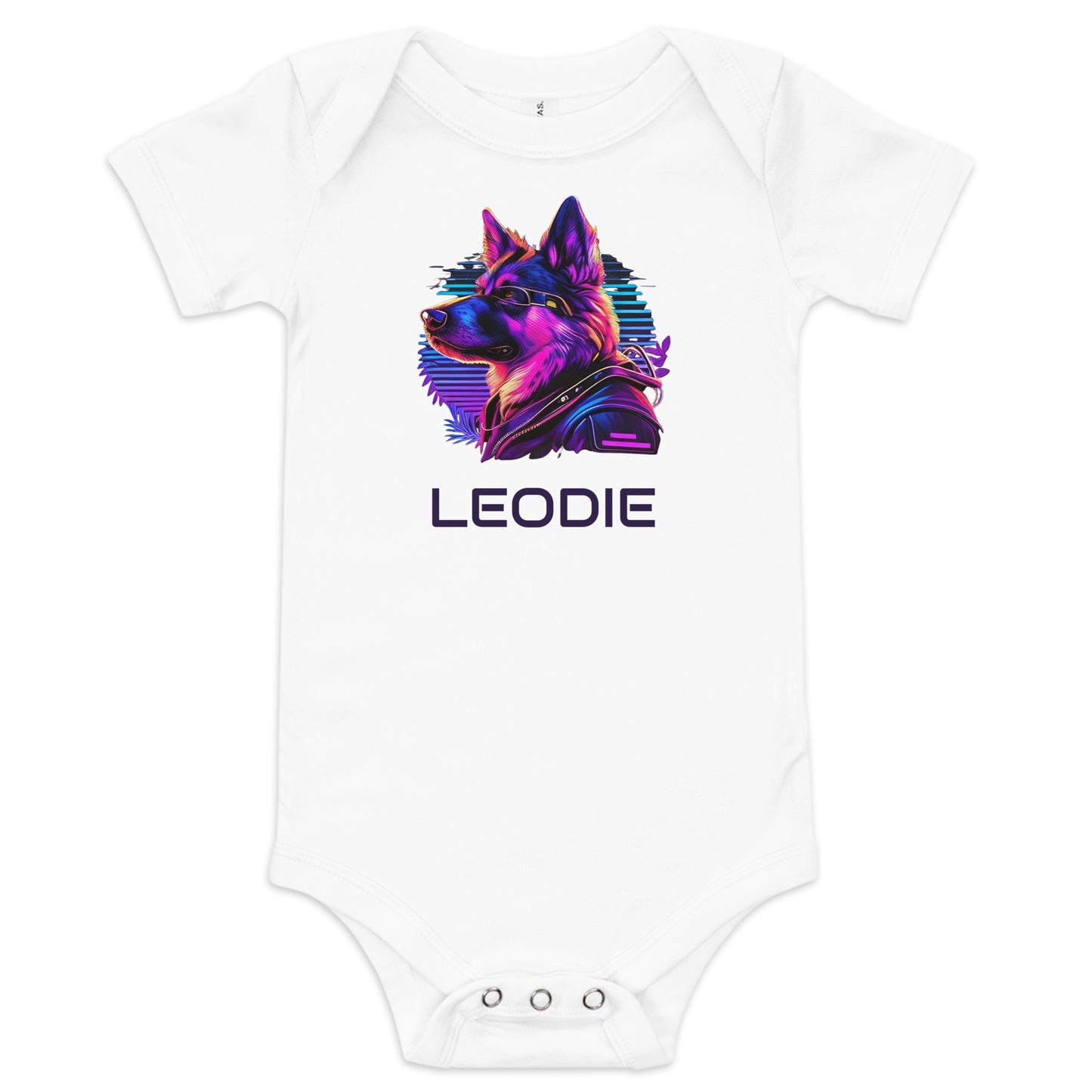 Customizable Vaporwave Shepherd Baby Onesie