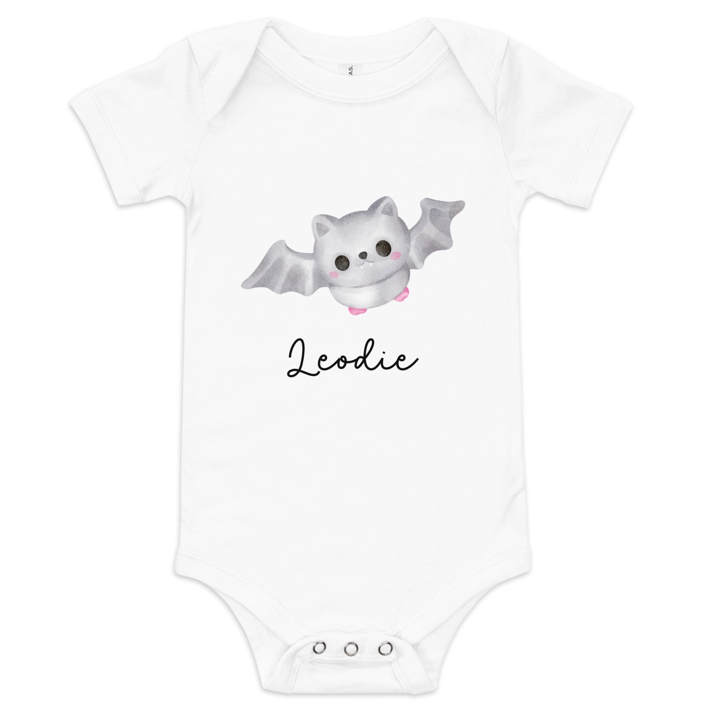Cute White Bat Halloween Baby Onesie