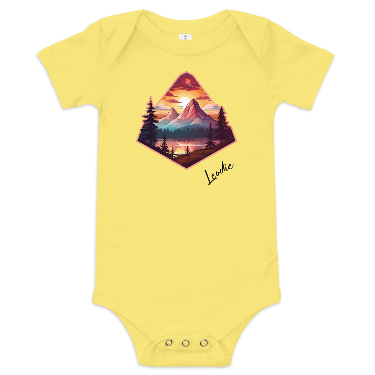 Serene Mountain Sunset Baby Onesie