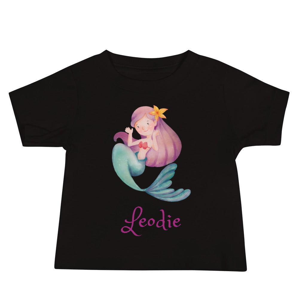 Customizable Yellow Flower Mermaid Baby Tee