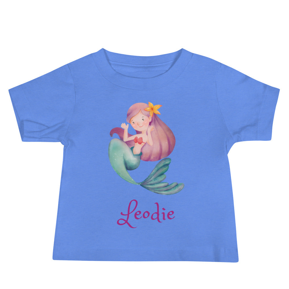 Customizable Yellow Flower Mermaid Baby Tee