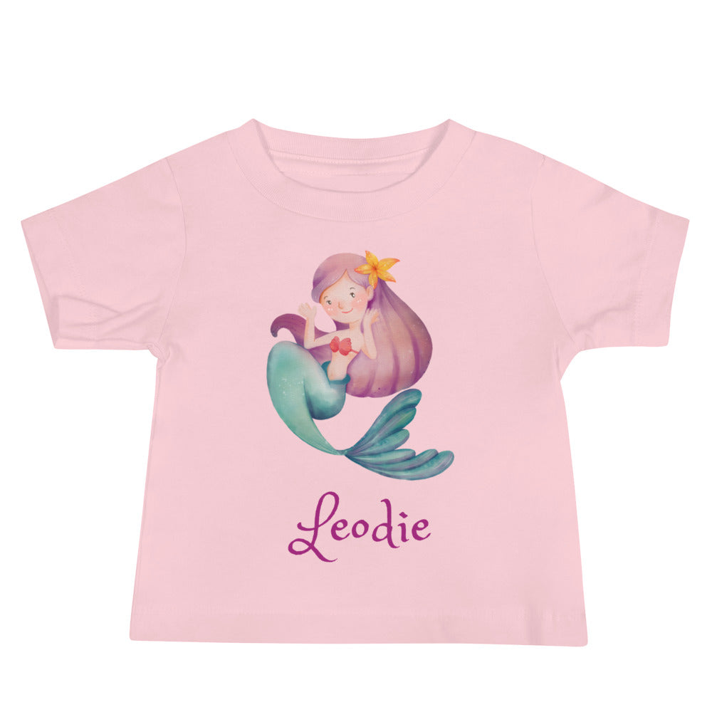 Customizable Yellow Flower Mermaid Baby Tee