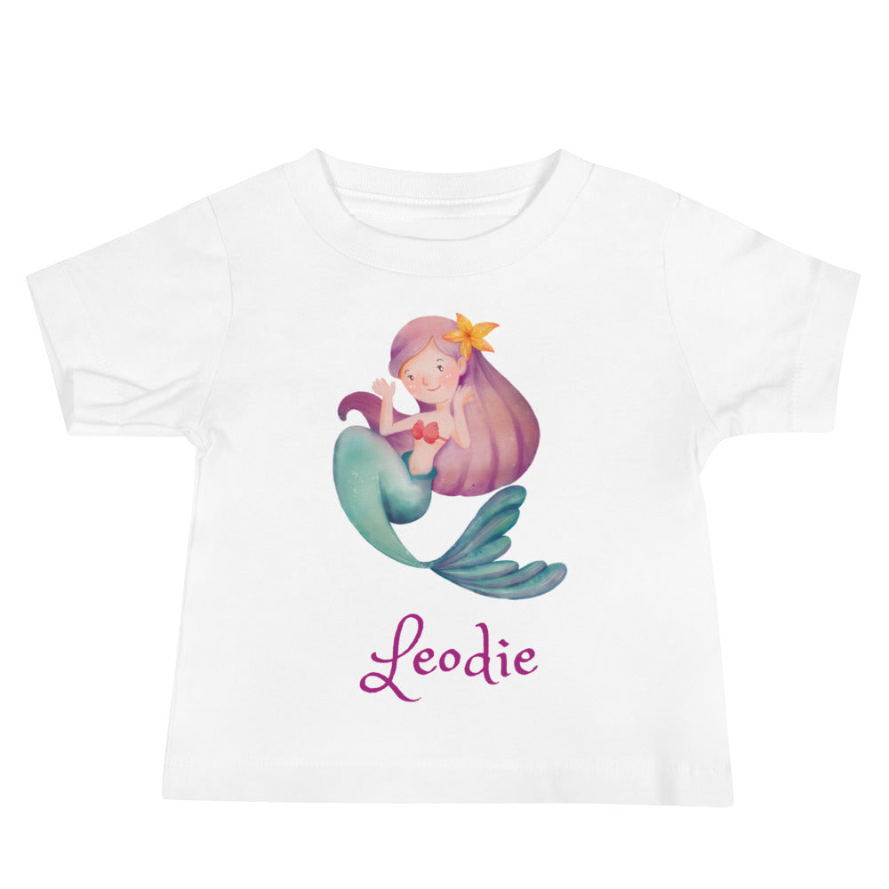 Customizable Yellow Flower Mermaid Baby Tee