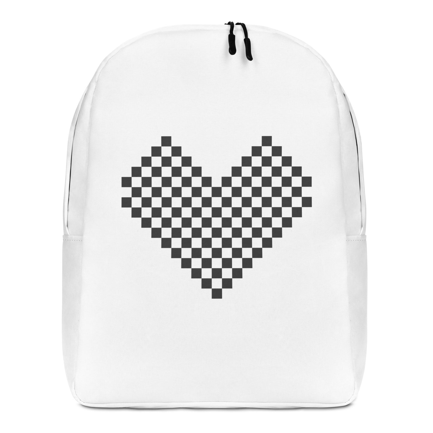 Leodie Black Checker Heart Backpack Front
