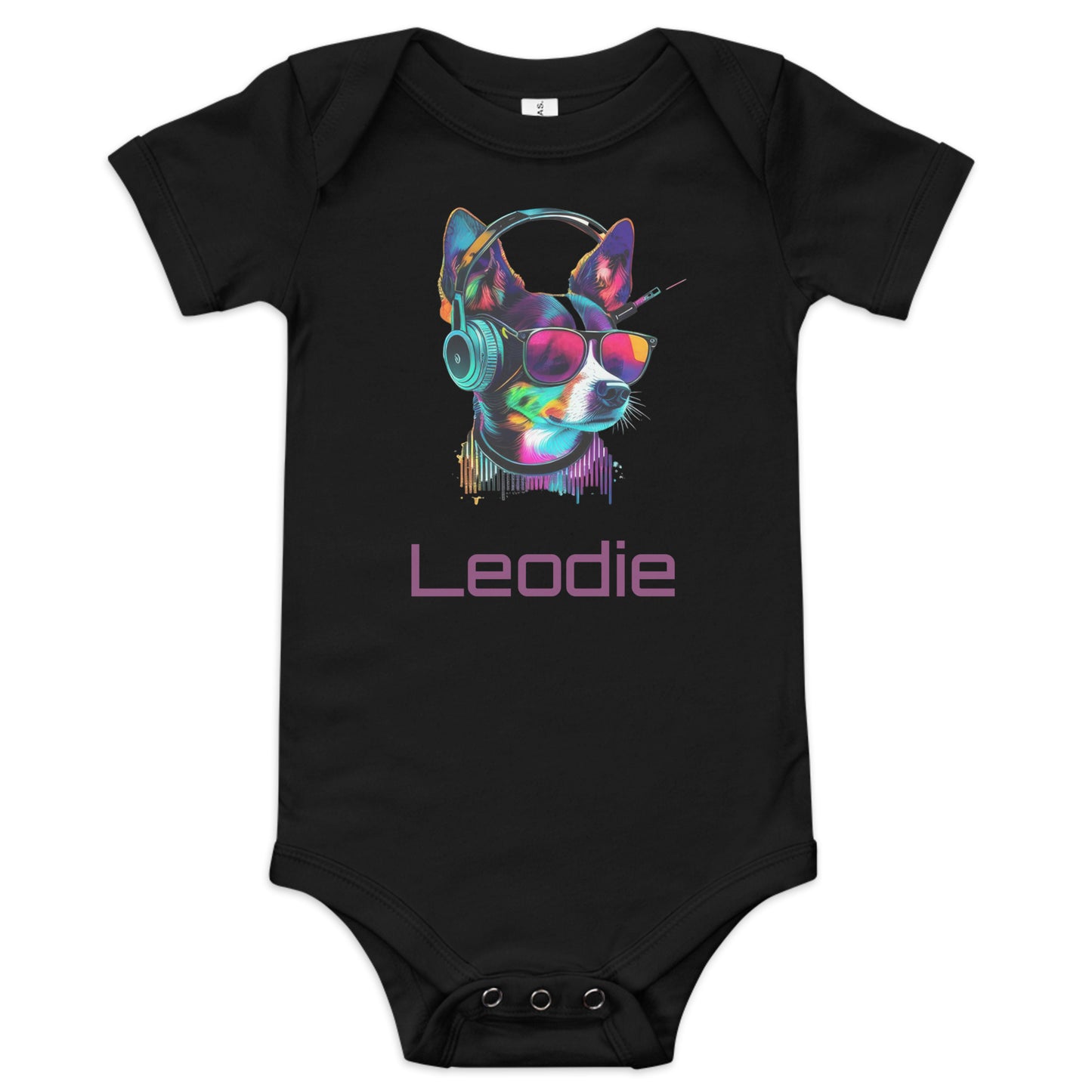 Leodie Color Pop Terrier Baby Onesie Black