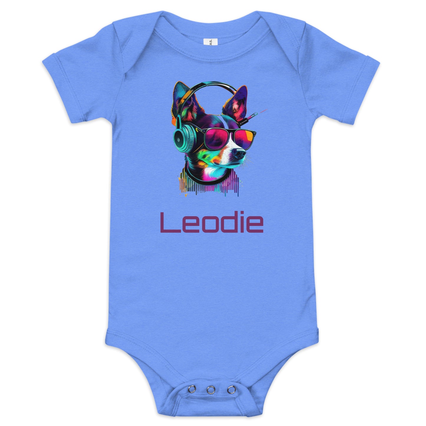 Leodie Color Pop Terrier Baby Onesie Blue