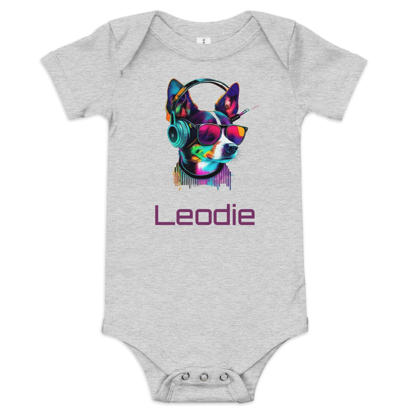 Color Pop Terrier Baby Onesie Grey