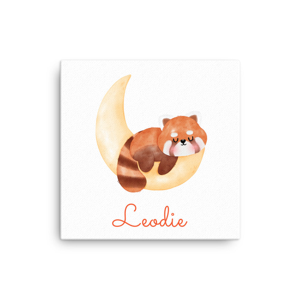 Leodie Fox Crescent Moon Thin Canvas Wall Print 12x12