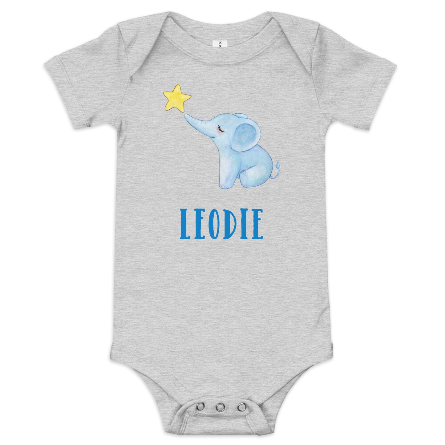 Leodie Elephant Star Baby Onesie Grey
