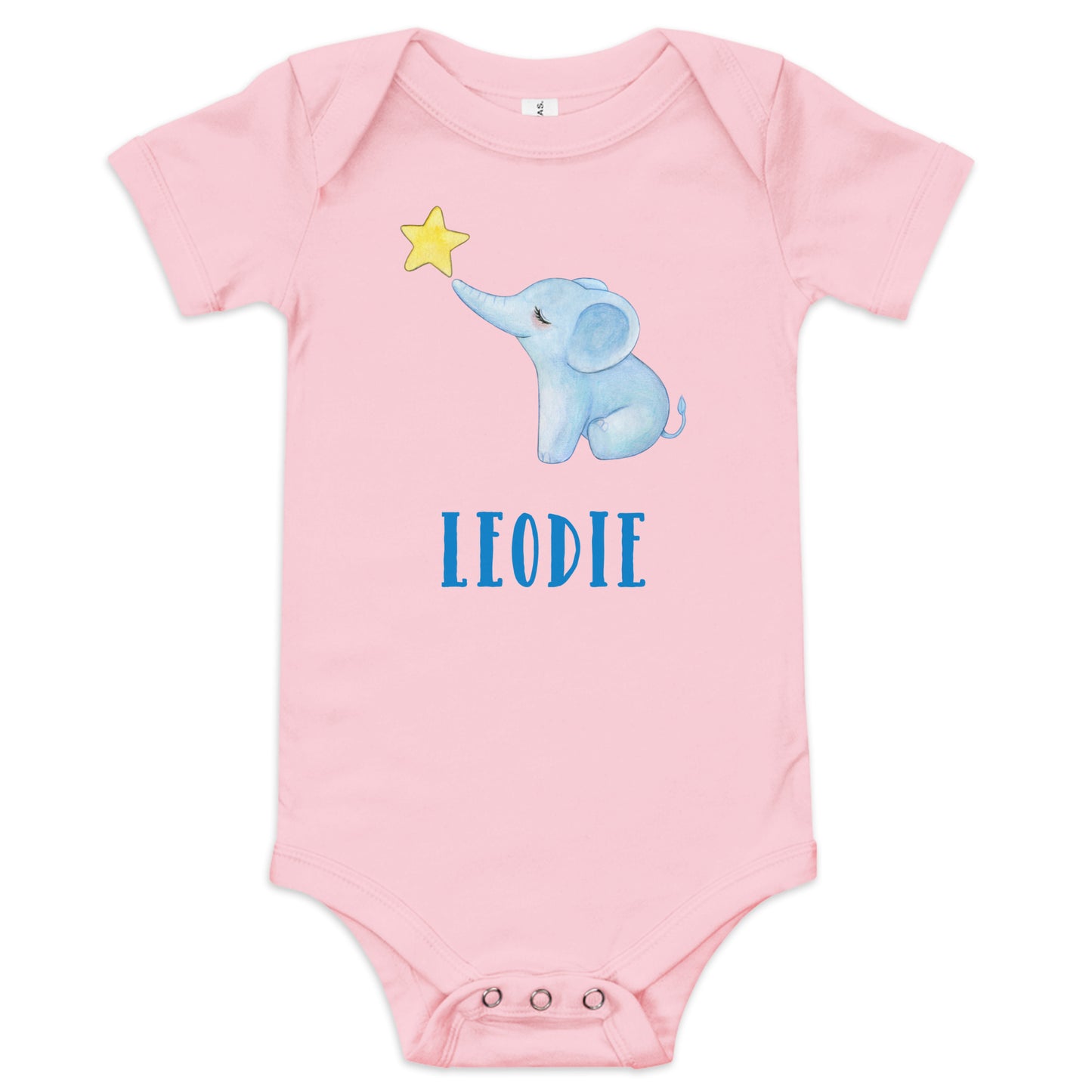 Leodie Elephant Star Baby Onesie Pink