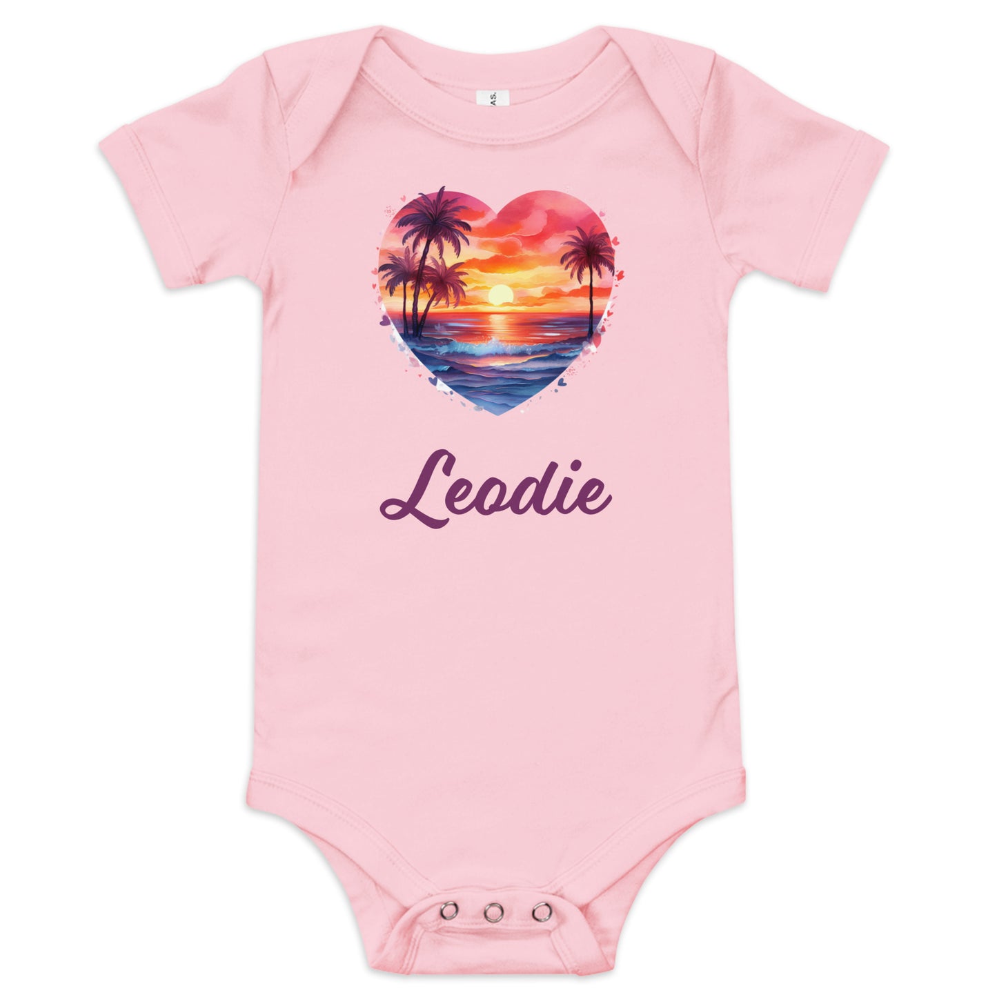 Leodie Heart Sunset Baby Onesie Pink
