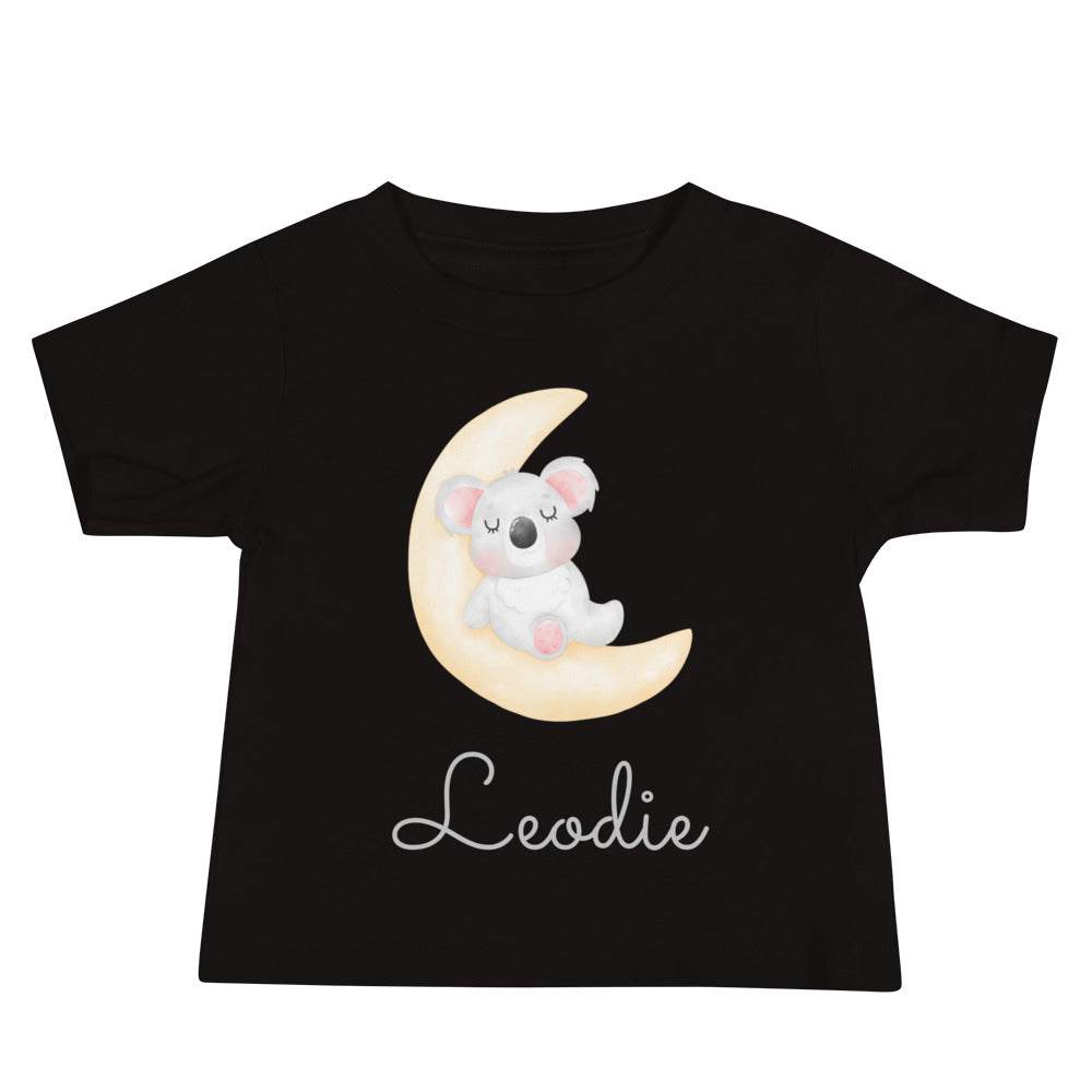Leodie Koala Crescent Moon Baby Tee Black