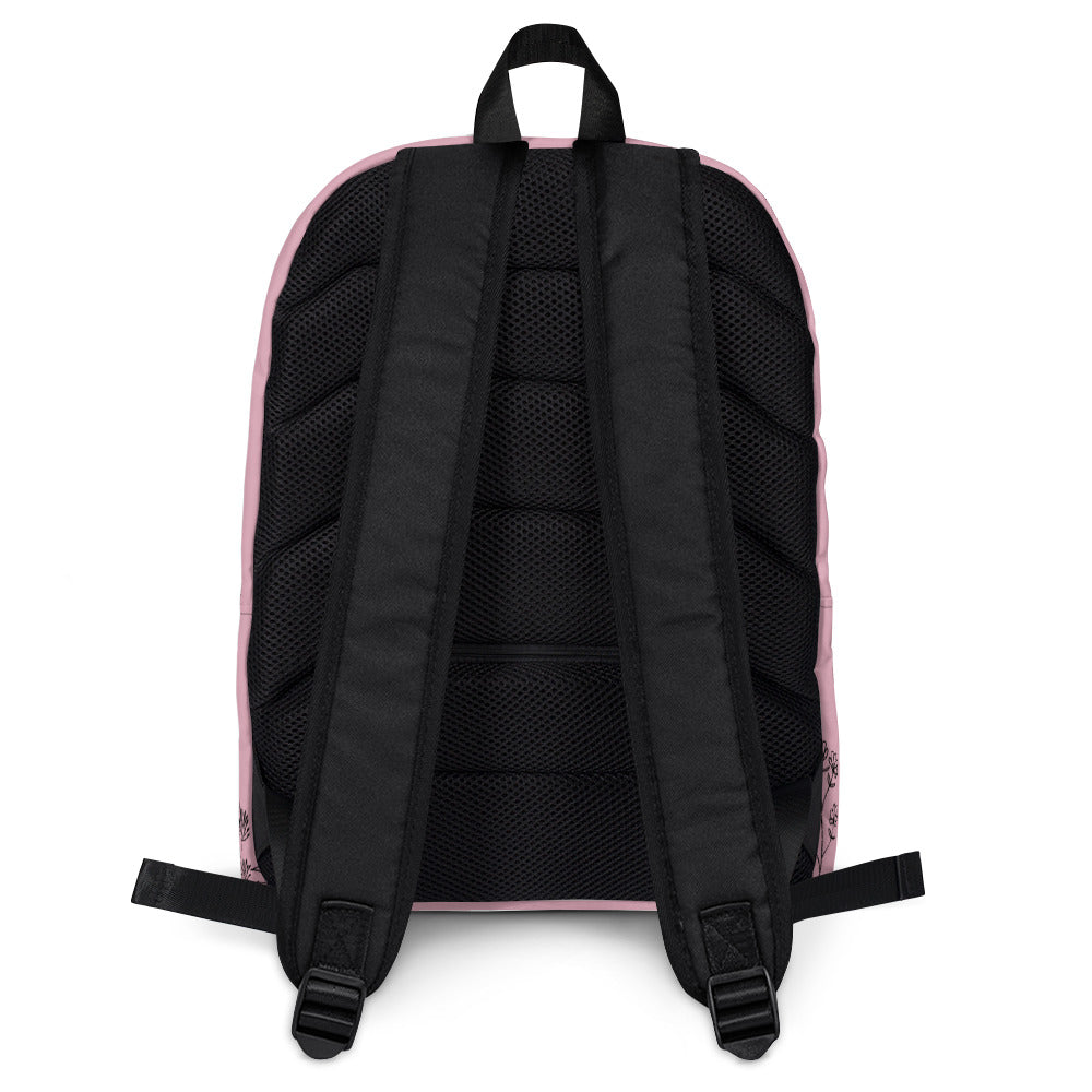 Leodie Mauve Wildflower Backpack Back