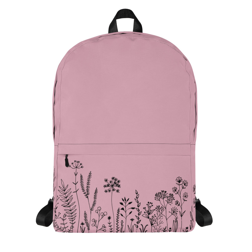 Leodie Mauve Wildflower Backpack Front