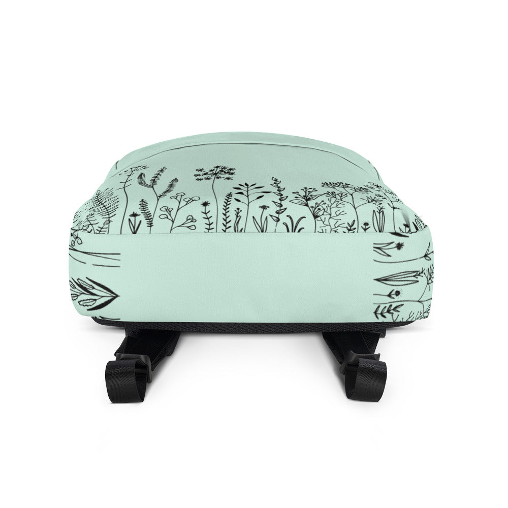 Leodie Mint Wildflower Backpack Bottom