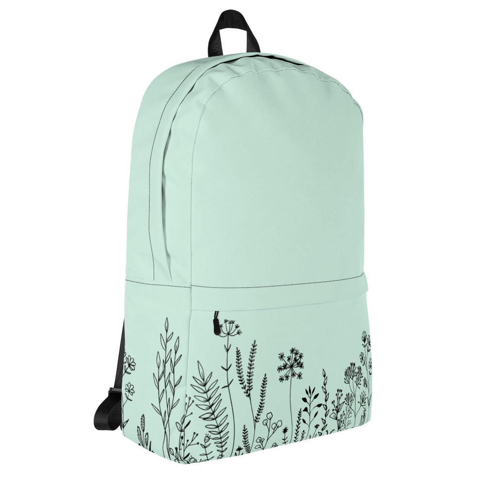 Leodie Mint Wildflower Backpack Right