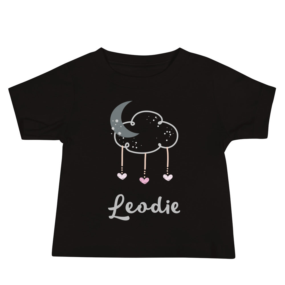 Leodie Moon Cloud and Heart Baby Tee Black
