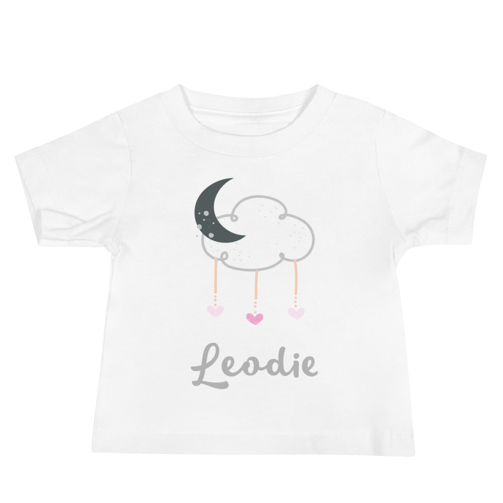 Leodie Moon Cloud and Heart Baby Tee White