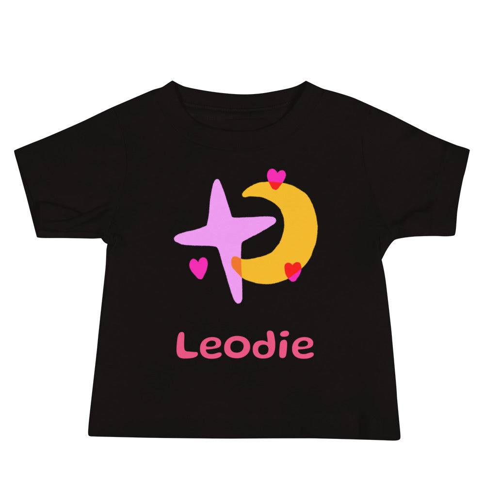 Leodie Moon Star and Hearts Baby Tee Black