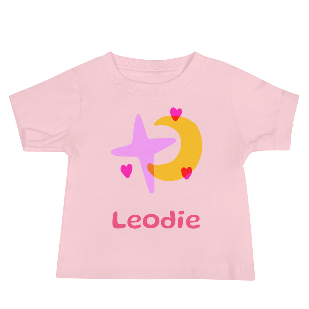 Leodie Moon Star and Hearts Baby Tee Pink