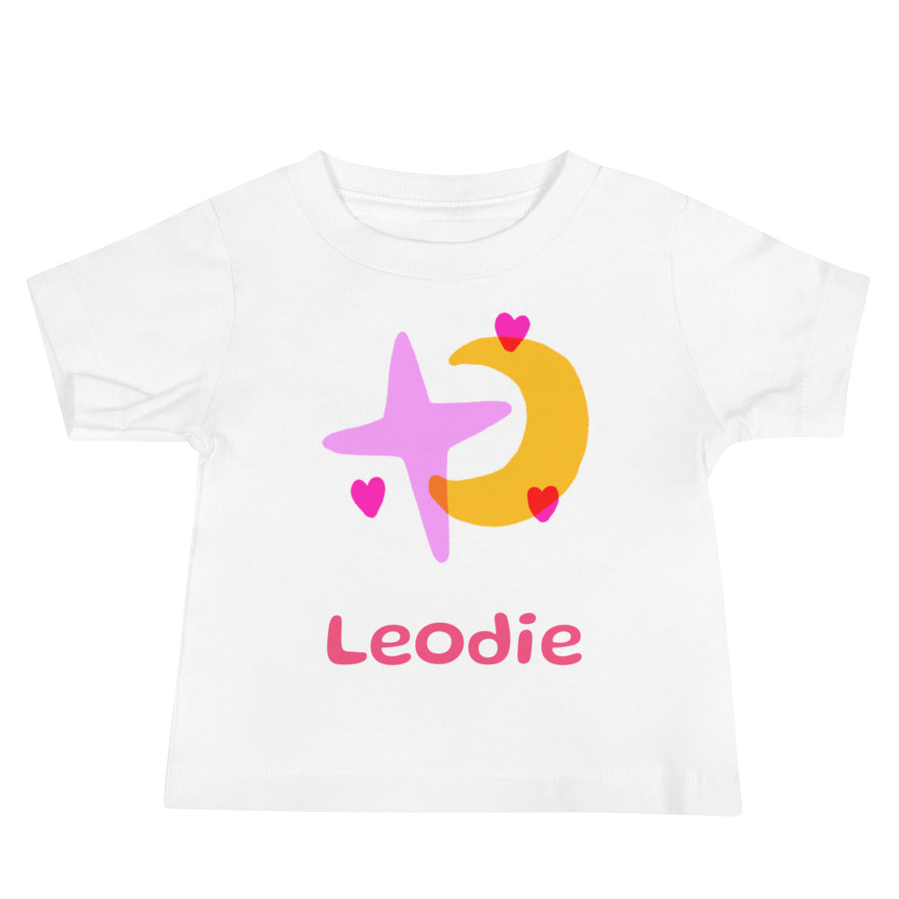 Leodie Moon Star and Hearts Baby Tee White