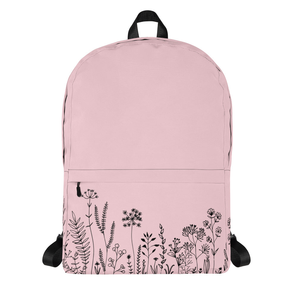 Leodie Pink Wildflower Backpack Front