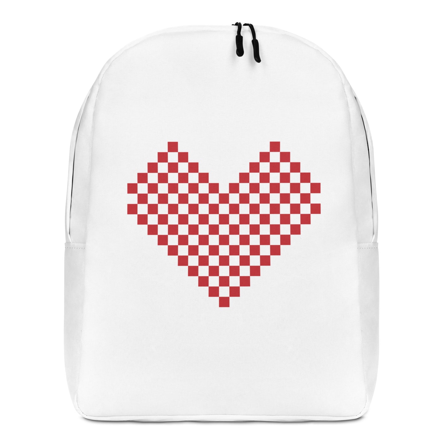Leodie Red Checkered Heart Backpack Front