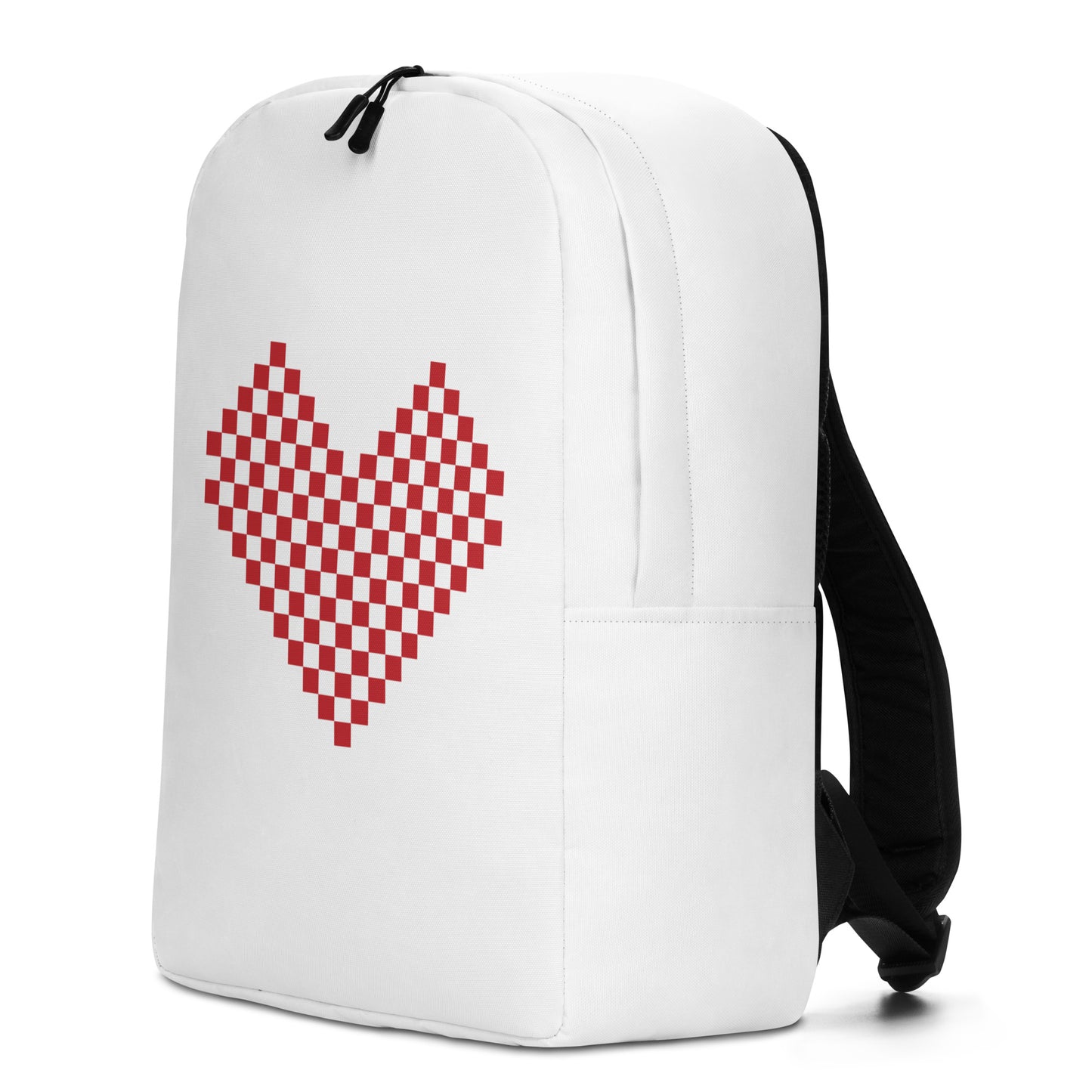 Leodie Red Checkered Heart Backpack Left