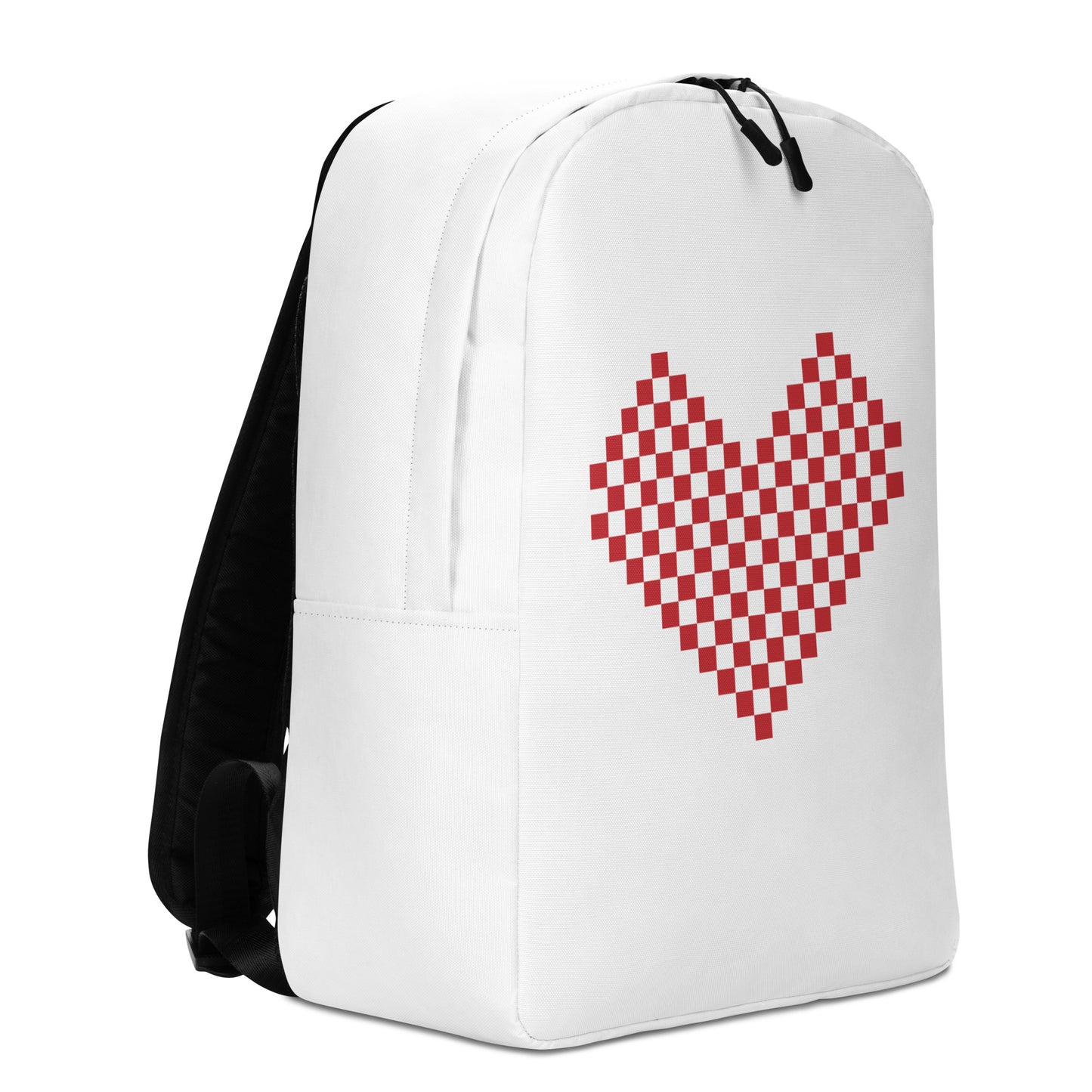 Leodie Red Checkered Heart Backpack Right