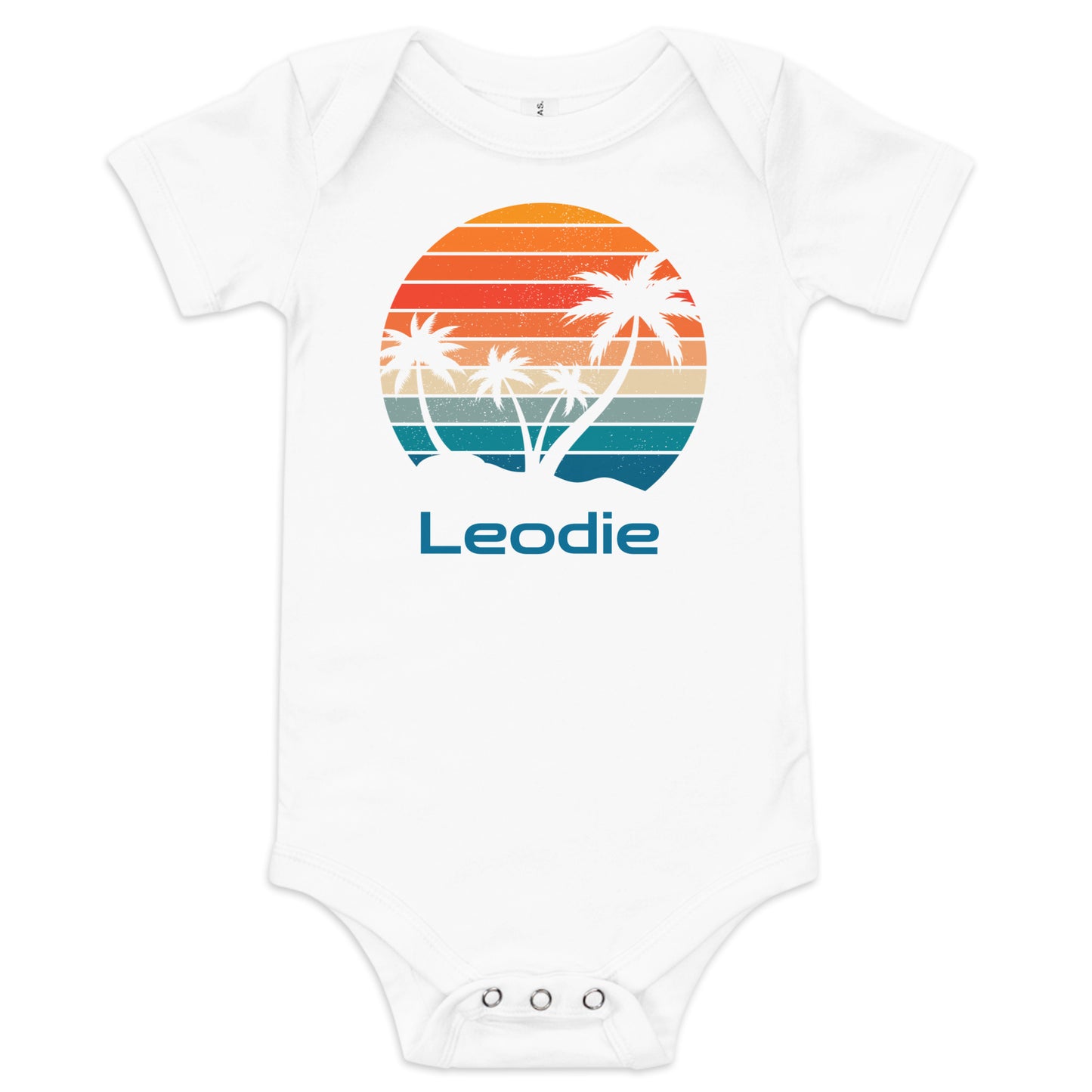 Leodie Customizable Retro Sunset Baby Onesie White