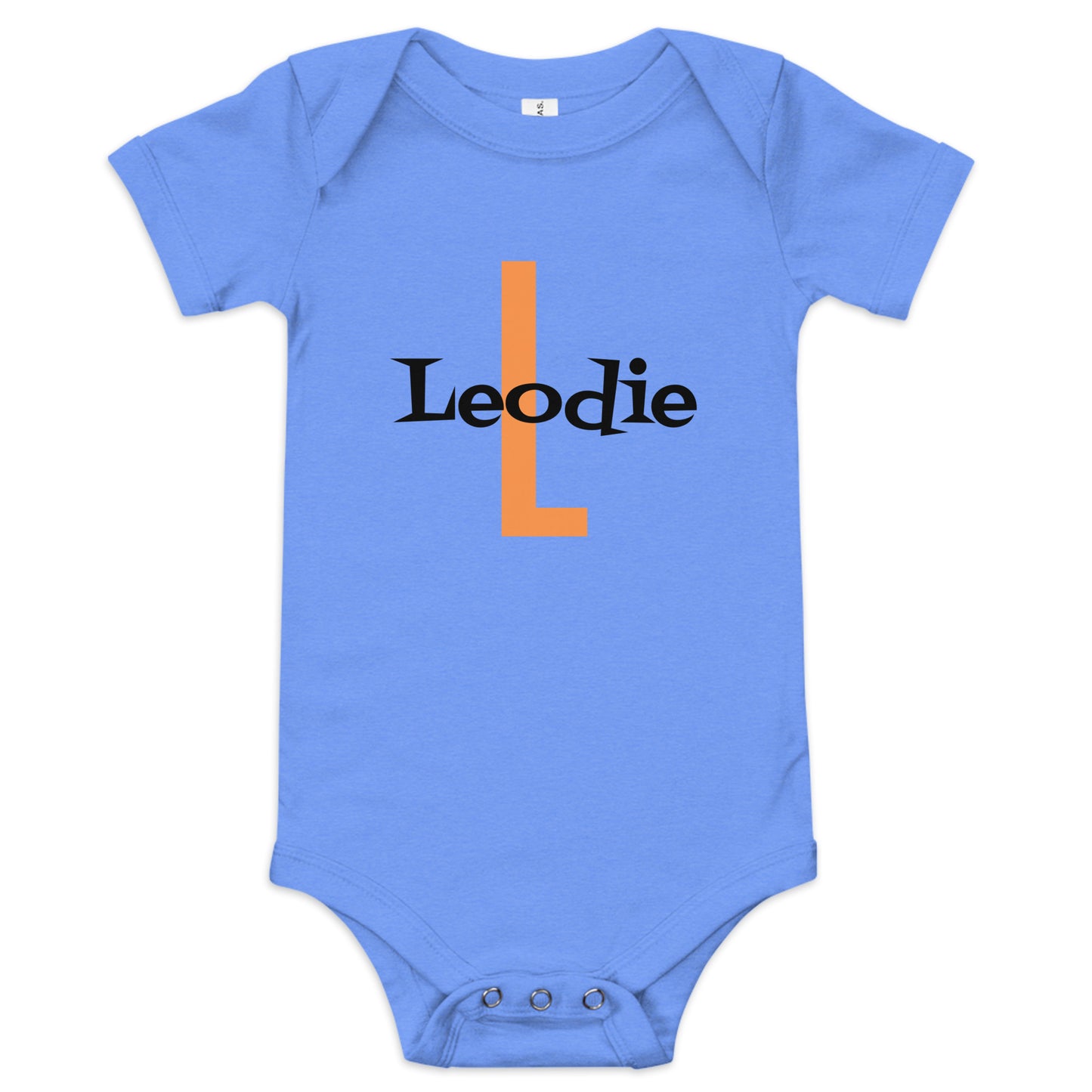 Leodie Shag Overlay Monogram Baby Onesie Blue