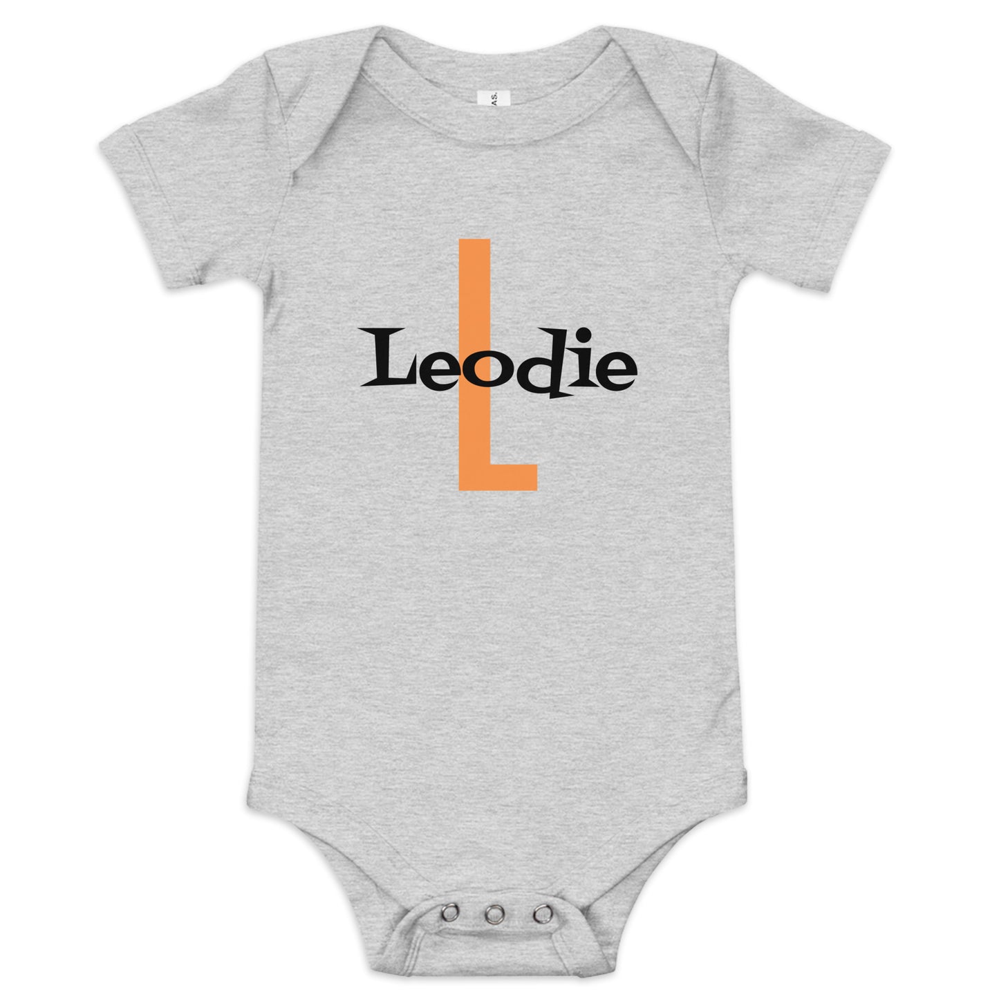 Leodie Shag Overlay Monogram Baby Onesie Grey