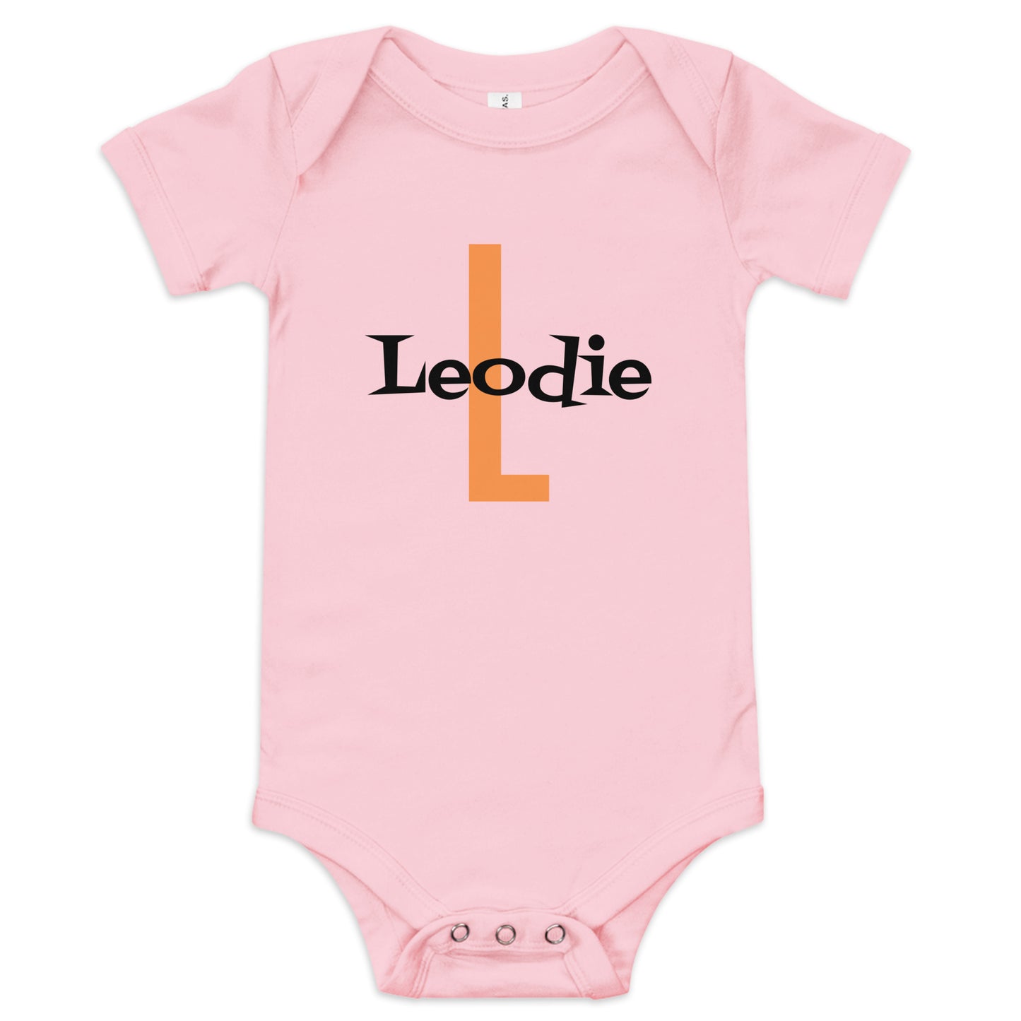 Leodie Shag Overlay Monogram Baby Onesie Pink