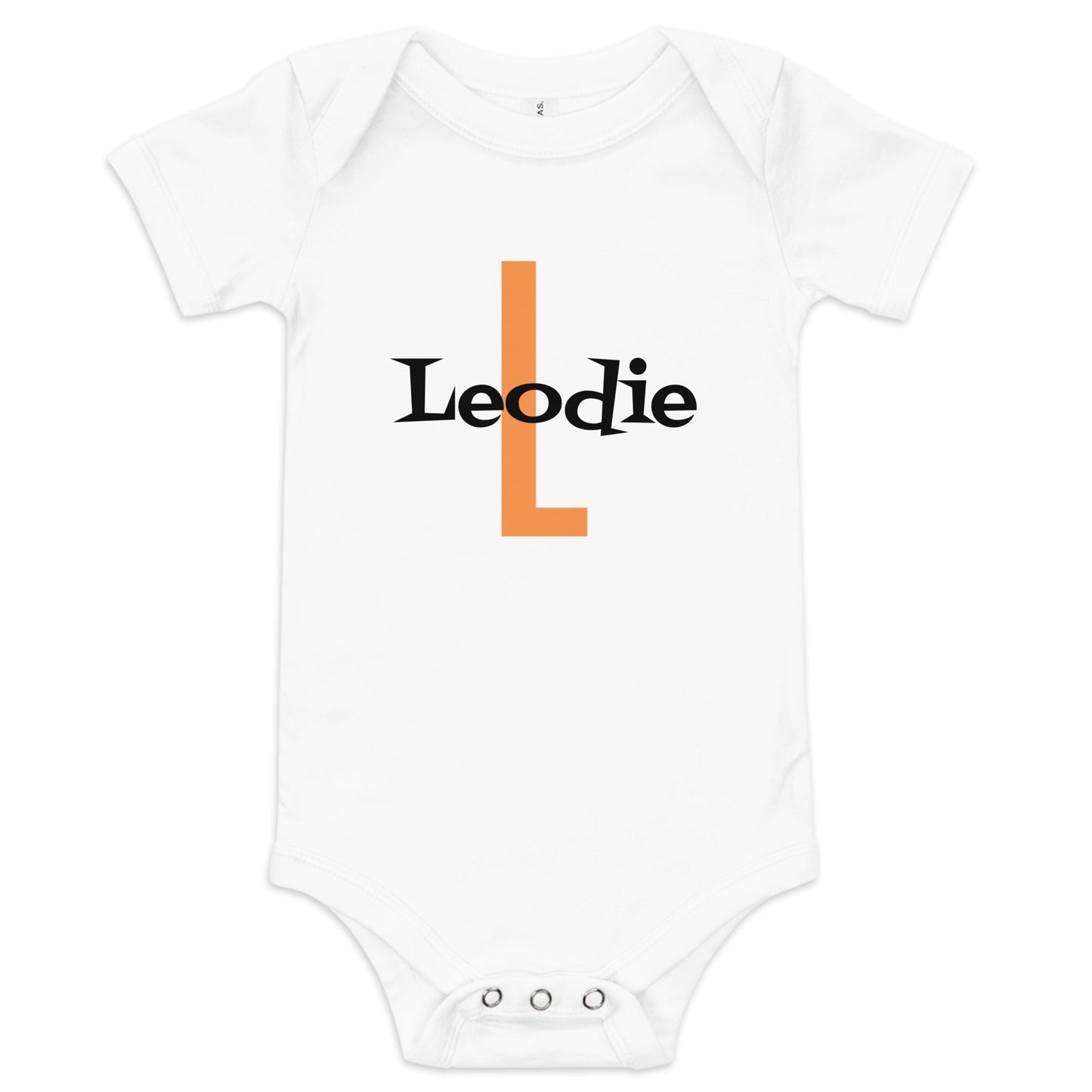 Leodie Shag Overlay Monogram Baby Onesie White