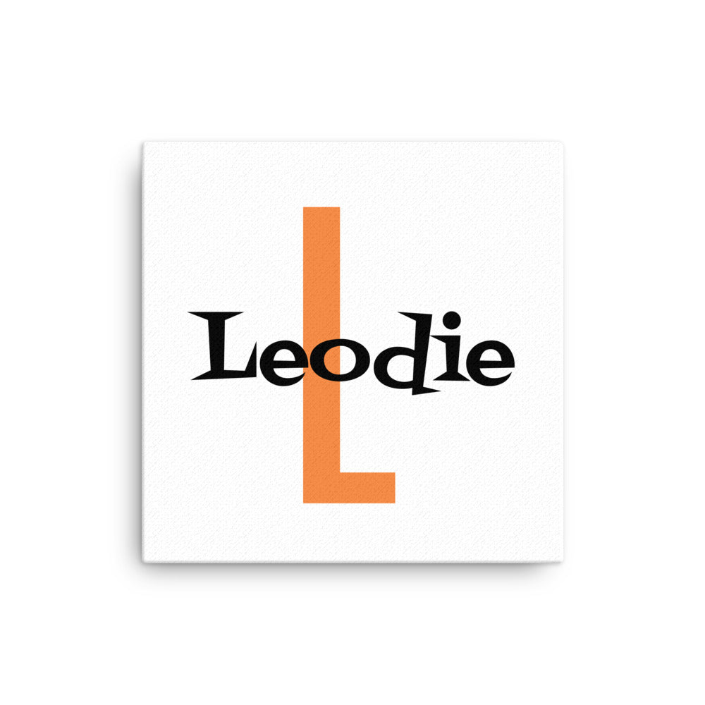Leodie Swanky Monogram With Overlay Thin Canvas Wall Print 16